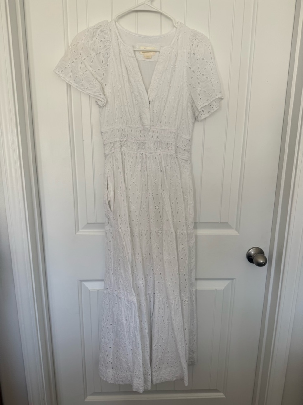 Anthropologie White Eyelet maxi Dress